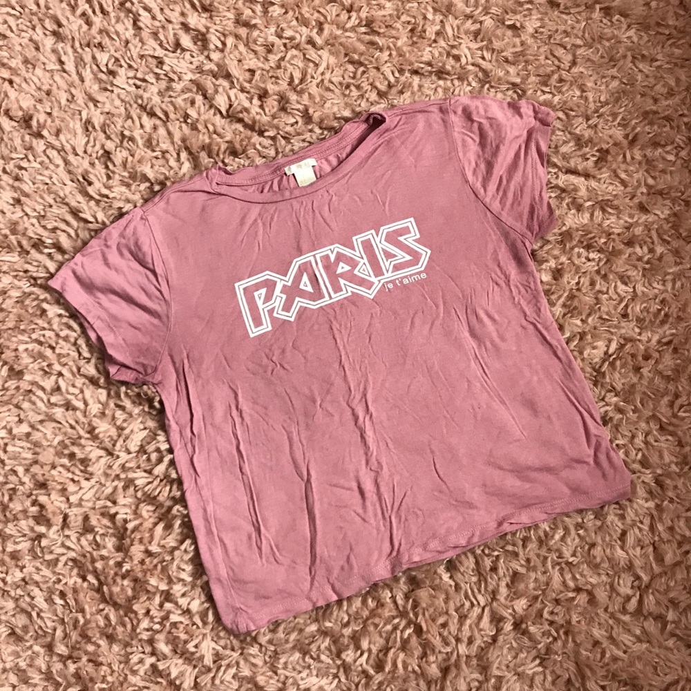 Dusty Rose Paris Crop Tee